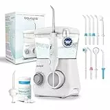 Irrigador dental con cápsulas blanqueadoras Aquapik Advanced – elimina manchas y placa, 10 boquillas, 10 niveles de presión, ideal para ortodoncia, implantes y encías sensibles, cuidado bucal premium