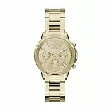 Armani Exchange Orologio da donna, Movimento cronografo al quarzo e cassa da 36 mm con cinturino in acciaio inossidabile, Tono Oro