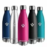 Vikaster Botella de agua, 500ml Botella agua acero inoxidable, Mantener 12H Caliente/24 Frío, Termo Sin BPA, Botella termica Niños, Adultos, Deporte, Oficina, Exteriores