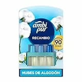 AMBIPUR 3Volution Nubes de Algodón Recambio Para Ambientador Eléctrico - 20 ml, El embalaje puede variar