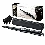 Remington Rizador Pelo Ondas cónico 13-25 mm Pearl revestimiento cerámico con perlas pantalla LCD 130-210 °C, guante resistente al calor, rizos naturales, rizos en espiral y ondas playeras, CI951