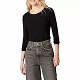 Amazon Essentials Camiseta de Cuello Redondo y Manga Larga de Corte Estándar (Disponible en Tallas Grandes) Mujer, Negro, XL