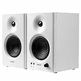 Edifier MR4 Monitor de Estudio Compacto 2.0 (42 W) con Amplificador de Clase D y Dos Modos de Sonido seleccionables, Blanco