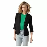 VERO MODA Chaqueta Blazer Ligera de Mujer Mangas 3/4 - Saco Elegante para Negocios, Color:Negro, Talla:M
