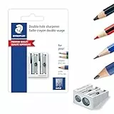 Staedtler 510 20 BKDST Afilalápiz Doble de Acero Inoxidable, Blíster con 1 Sacapuntas de Metal