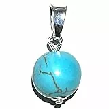 MASBARATA COLGANTE PIEDRA NATURAL EN PLATA DE LEY (TURQUESA)