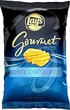 Lay's Gourmet Onduladas, Patatas fritas con sal, Producto de Aperitivo, bolsa individual, 150 gr