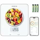 Renpho Báscula Digital de Cocina para Hornear, Cocinar y Café con Calculadora Nutricional para Keto, Macro, Calorías y Pérdida de Peso con Aplicación para Smartphone, Color Blanco