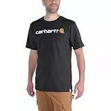 Carhartt Relaxed Fit Heavyweight Short-sleeve Logo Graphic T-shirt, Camiseta Work Utility, Hombre, Negro, XL