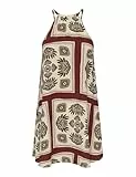 ONLY Onlnova Life Vis Lea Dress AOP, Equestrian Red, M Mujeres