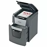 Rexel 2020100XEU - Destructora de Papel Automática Optimum AutoFeed 100X, Corte en Partículas P-4 (4x28 mm), 100 Hojas A4, Papelera Extraíble 34L, Destruye Grapas y Clips, Uso en Oficina