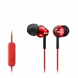 Sony MDREX110APR - Auriculares in-ear (con micrófono y control de volúmen y reproducción incorporado) color rojo