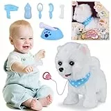 Juguete de peluche para niños, mascotas electrónicas con correa de control remoto, juguete interactivo para mascotas, perro, caminar, lengua hacia fuera, Dogcall & Wagging Tail, juego de peluquería