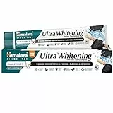 Himalaya Pasta de Dientes Ultra Whitening - Fórmula Herbal con Carbón Activado de Coco y Aceite de Semillas Negras, Sin Flúor, 100% Vegana, Limpia y Blanquea los Dientes en 3 Tonos, 75ml