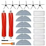 AMZJMT Pack de 22 Accesorios Roborock S7, Piezas de Repuesto para Roborock S7/S7+/T7S Plus, 2 Cepillos Principales, 6 Filtros, 6 Cepillos Laterales, 6 paños de Microfibra para Aspiradoras Roborock