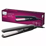 Philips EssentialCare HP8321/00 - Plancha de pelo con placas de cerámica, extralargas, color negro