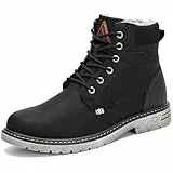 Mishansha Botas Hombre Mujer Invierno Trekking Boots Antideslizantes Botas de Nieve Impermeables Zapatos Negro Gr.43