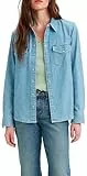 Levi's Iconic Western Camisa Mujer, Old 517 Blue, XL
