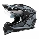 O'NEAL Casco de Moto Enduro Aberturas de ventilación para un máximo Flujo de Aire y refrigeración, Carcasa ABS, Visera Solar integrada Casco Sierra R V.24 Adulto Negro Gris Talla M