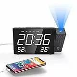 NK Radio Despertador Digital - Inteligente, FM Radio, Medidor Temperatura, Alarma, USB, Modo Noche, Proyección Horaria, Temporizador Sueño