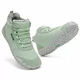 SAGUARO Mujer Invierno Barefoot Botines Cálido Botas Nieve Impermeable Zapatos Invierno Calzado Minimalista, para Uso Diario, Senderismo, Montaña, Trekking Verde, Gr.41