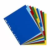 Oxford, Separadores Archivador A4, 10 Pestañas, 5 colores, Plástico de 120 micras