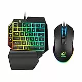 HOMSFOU Teclado retroiluminado Keyboard Wireless teclados inalambricos Gaming Mouse Wireless Keyboard Raton Gamer s mecanicos de Juego e-Sport Jugar Black