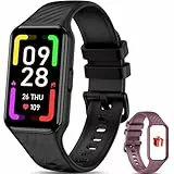IOWODO Smartwatch, Reloj Inteligente Hombre Mujer con Oxímetro(SpO2) Pulsómetro Sueño Podómetro, Pulsera Actividad con Notificación de Mensajes, Impermeable IP68 para Android iOS(2 Correas)