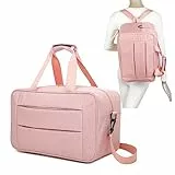 RAYKONG Bolsa de Cabina Convertible en Mochila 40x20x25cm Ryanair 10kg Equipaje de Mano Bolso Mochila de Cabina Vueling(Cab2-Conver-Rosa)