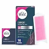 Veet Expert Bandas de Cera Fría Depilatoria para Depilación de Piernas y Cuerpo, con Manteca de Karité, 16 tiras