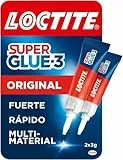 Loctite Super Glue-3 Original, pegamento universal con triple resistencia, adhesivo transparente, pegamento instantáneo y fuerza instantánea, 2x3 g