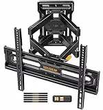 Perlegear Soporte TV Pared Movimiento Completo 23-70 Pulgadas hasta 50 kg, Soporte TV con Inclinación, Giro y Extensión sin Herramientas, Brazos de Montaje Preensamblados, MAX VESA 400x400mm, PGMF18