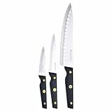 Bergner Pro Reeco | Juego de Cuchillos de Cocina Profesionales | Set de 3 Piezas de Acero Inoxidable | Mango ABS Fabricado con Materiales Reciclados | Cuchillos de Cocina | Multifuncionales