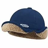 NLAND Gorro Invierno Hombre con Orejeras Gorras Docker de Retro Hombre Unisex Borde Enrollado Sombreros con Forro Polar Grueso,Azul Marino Talla única