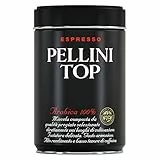 Pellini Café Top 100% Arábica, Café Molido para Moka de Aroma Intenso y Envolvente, Mezcla 100% Arábica de Tueste Delicado, Envase de 250g