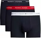 Tommy Hilfiger Calzoncillos bóxer Trunks Hombre Pack de 3 con Cintura con Logotipo, Multicolor (Primary Red/White/Desert Sky), L