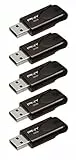 PNY Paquete de 5 Memorias Flash Attaché 4 USB 2.0 con Tapa Deslizante, Negro, 5x32GB