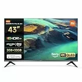 XIAOMI TV F Pro 43, 43 Pulgadas (101 cm), 4K UHD QLED, Smart TV, Fire TV, Control por Voz Alexa, HDR10+, MEMC, 2GB+32GB, Compatible con Apple AirPlay, 2025
