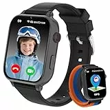 Reloj Inteligente Niño GPS y Llamadas, 4G Smartwatch Niños Niñas con Telefono Chat de Voz, SOS, Videollamada, Modo Clase, Cámara, Podómetro, Reloj Llamadas Niños Niña Infantil de 5 a 12 Años, Negro