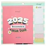 Mr. Wonderful - Calendario de pared magnético 2025-2025, bienvenido a tu casa - Incluye 4 hojas de pegatinas, 2 bloques de notas adhesivas y un bolígrafo