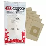 Paxanpax VB061 VB061-Bolsas de vacío compatibles con LG 'TB33/TB34/TB39' Extron, Passion, Turbo Hitachi CV3200 Series (Paquete de 5), Papel, Brown