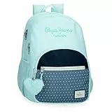 Pepe Jeans Dalma Mochila Escolar Doble Compartimento Adaptable a Carro Azul 32x44x22 cms Poliéster by Joumma Bags