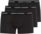 Tommy Hilfiger Calzoncillos bóxer Pack de 3 Hombre Trunks con Logotipo en la Cintura, Negro (Black/Black/Black), L