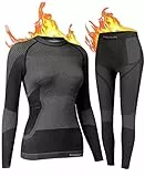 UNIQUEBELLA Conjunto de Ropa Interior térmica para Mujer Extra cálida Capa Base de Manga Larga para el frío Invierno, Deportes Extremos esquí, Senderismo