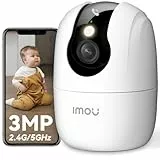 Imou 2.4/5GHz Cámara IP WiFi Interior, 2K(3MP) Cámara Vigilancia para Visión Nocturna en Color, Admite Tarjeta SD hasta 512 GB, AI Detección y Seguimiento Automático, Botón para Llamar, Ranger 2C Pro
