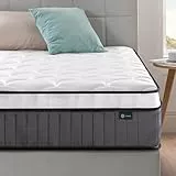 ZINUS Colchón Doble de muelles ensacados - 135 x 190 cm - Altura del colchón 25 cm - Colchón híbrido de firmeza Media con Soporte ortopédico - Certificado Oeko-Tex, Color Blanco