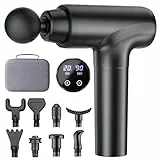 cotsoco Pistola de masaje de tejido profundo, masajeador muscular de mano de 30 velocidades, masajeador eléctrico silencioso con 10 cabezas, potente pistola de masaje para aliviar el dolor