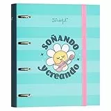 Mr. Wonderful - Carpeta con anillas y folios Wonder - Soñando y creando - Carpeta con 4 Anillas, Goma Elástica y Protección Antirayaduras - Incluye Recambio de Folios - 120 hojas