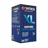 Control Preservativos Nature XL. Caja Pack Ahorro 24 Condones Lubricados. Ajuste Perfecto para una Relación Segura.