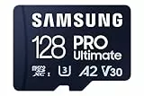 Samsung PRO Ultimate Tarjeta de Memoria MicroSD con Adaptador SD, 128 GB, 200 MB/s y 130 MB/s, UHS-I, C10, U3, V30, A2, 4K UHD, Apta para Smartphone, Tablet, GoPro, DJI Dron, Steam Deck (MB-MY128SA)